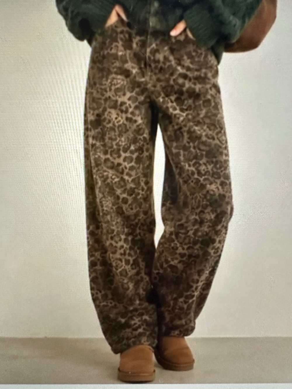 Aelfric Eden Leopard print wide leg jeans